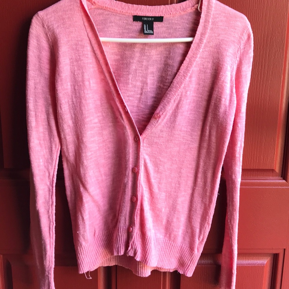 Pink button up cardigan